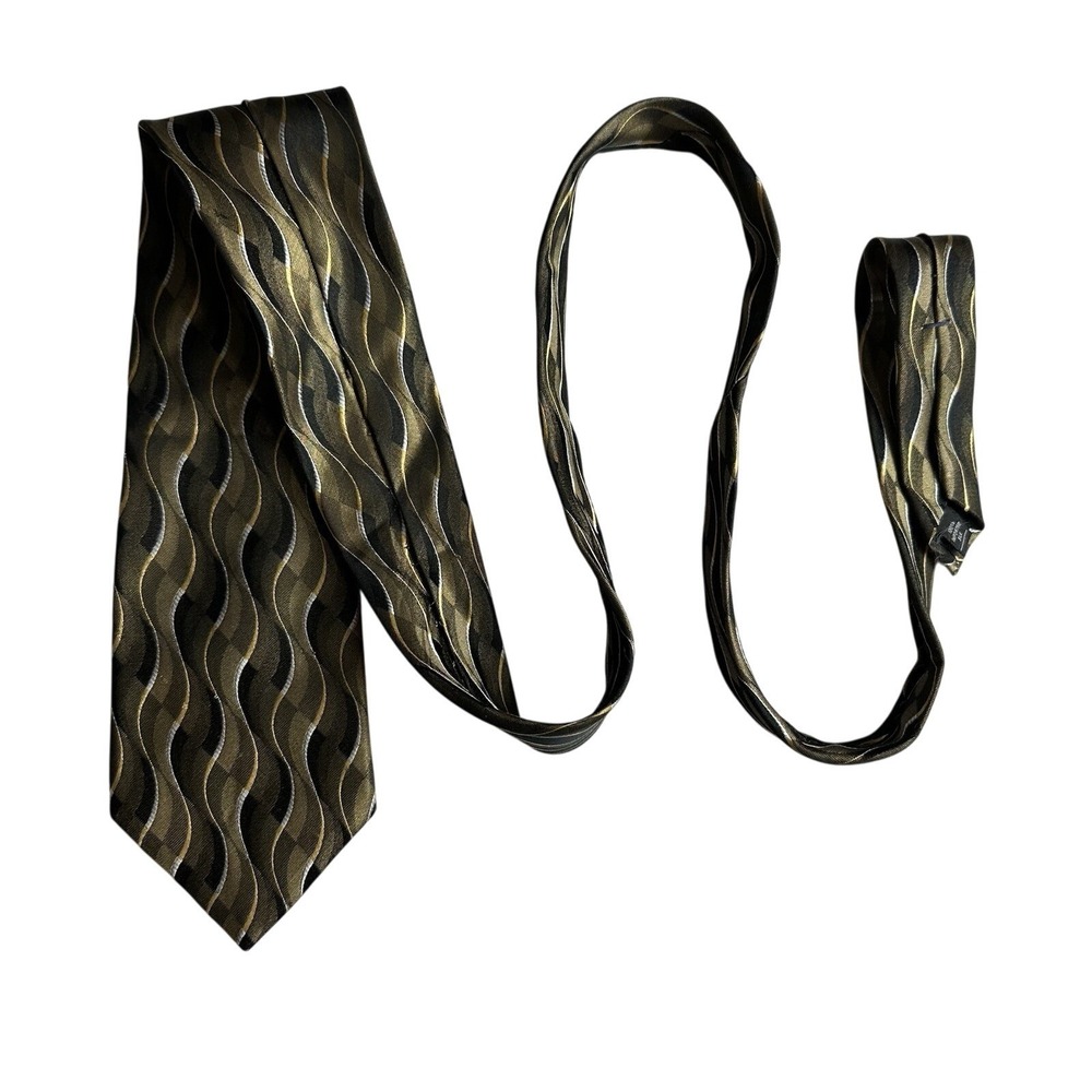 Zylos George Machado Tie Silk Abstract Design Groovy Retro Office Work Geometric